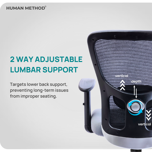 HUMAN METHOD VIBE PLUS ERGONOMIC MID BACK REVOLVING OFFICE CHAIR - GREY