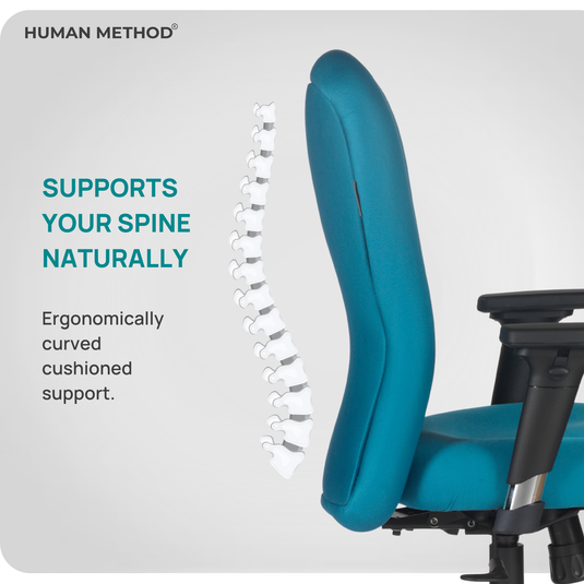 HUMAN METHOD VINTAGE (ELEGANCE) ERGONOMIC MID BACK REVOLVING OFFICE CHAIR - MINT BLUE