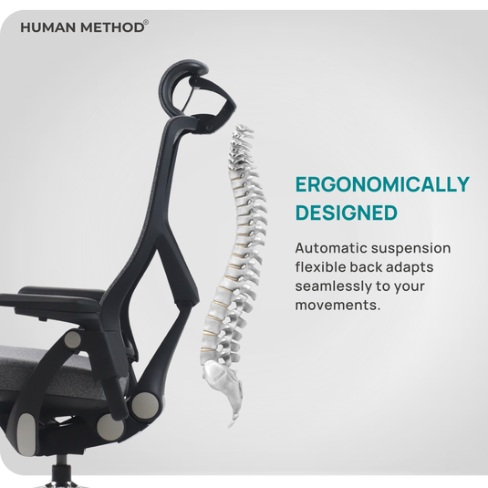 HUMAN METHOD GRAVITY HIGH BACK REVOLVING CHAIR -BLACK