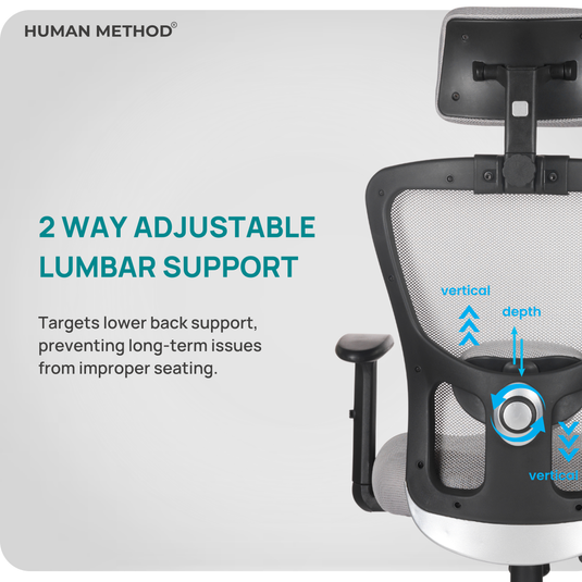 HUMAN METHOD VIBE PLUS ERGONOMIC HIGH BACK REVOLVING OFFICE CHAIR - STERLING GREY