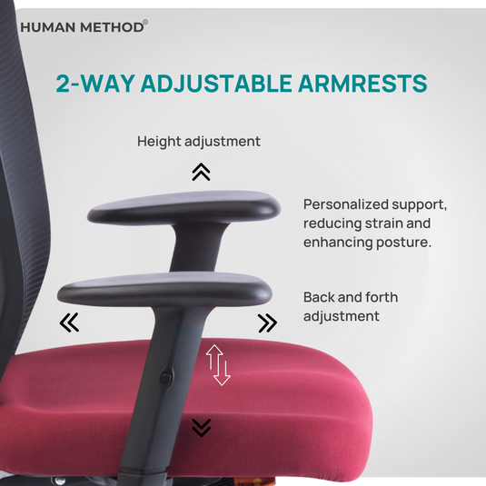HUMAN METHOD VIBE PRO ERGONOMIC MID BACK REVOLVING OFFICE CHAIR - MAROON