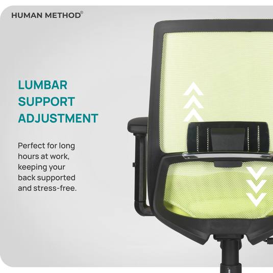 HUMAN METHOD AMAZE ERGONOMIC MID BACK REVOLVING OFFICE CHAIR - GREEN