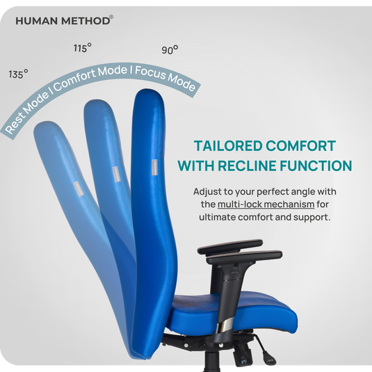 HUMAN METHOD PARAMOUNT (SUPREME) ERGONOMIC SUPER HIGH BACK REVOLVING CHAIR - ROYAL BLUE