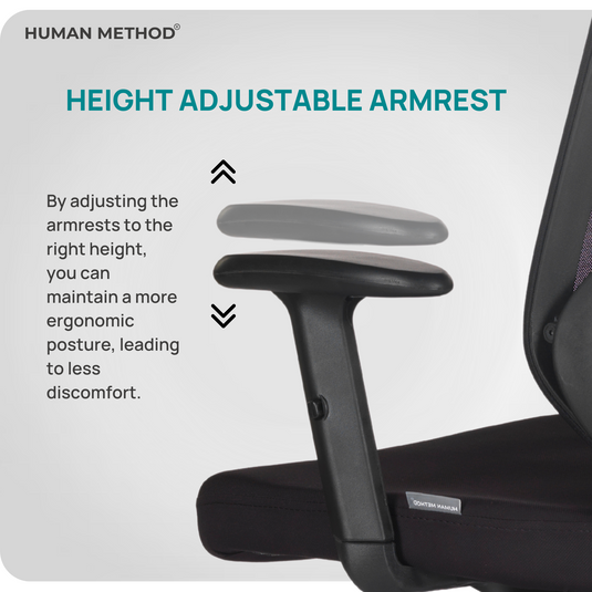 HUMAN METHOD SIENA ELITE ERGONOMIC MID BACK REVOLVING OFFICE CHAIR - JET BLACK