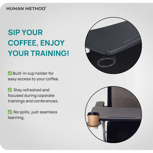 HUMAN METHOD FLEXI TRAINING CHAIR - WITH WRITING PAD AND WITHOUT WHEELS