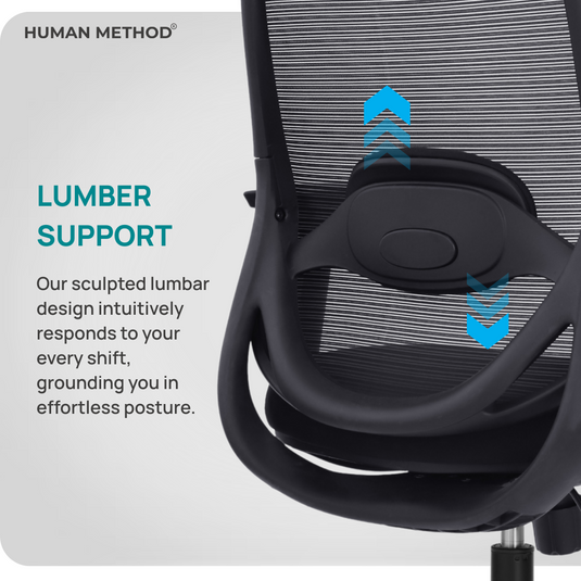 HUMAN METHOD ZYRA HIGH BACK REVOLVING CHAIR - JET BLACK