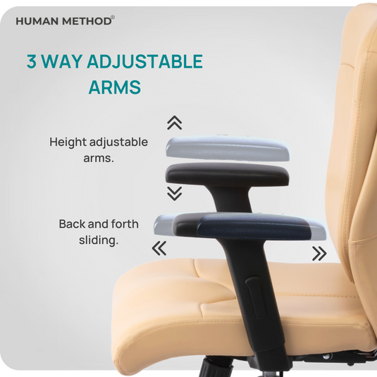 HUMAN METHOD PROMPT MID BACK REVOLVING CHAIR (ELEGANCE) - BEIGE