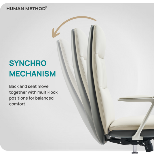 HUMAN METHOD AQUA HIGH BACK REVOLVING CHAIR - PEARL WHITE