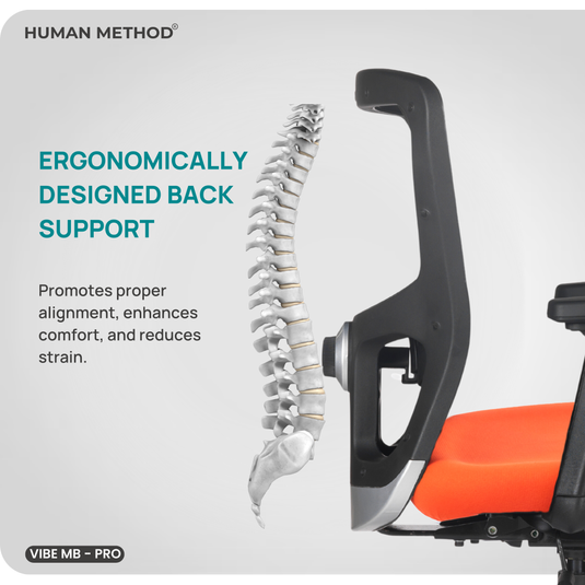 HUMAN METHOD VIBE PRO ERGONOMIC MID BACK REVOLVING OFFICE CHAIR - ORANGE