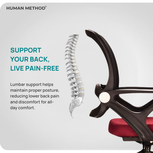 HUMAN METHOD BLOSSOM ERGONOMIC MID BACK REVOLVING OFFICE CHAIR - BLACK - MAROON