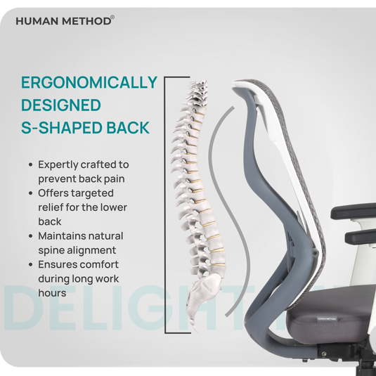 HUMAN METHOD DELIGHT PREMIUM ERGONOMIC MID BACK REVOLVING OFFICE CHAIR