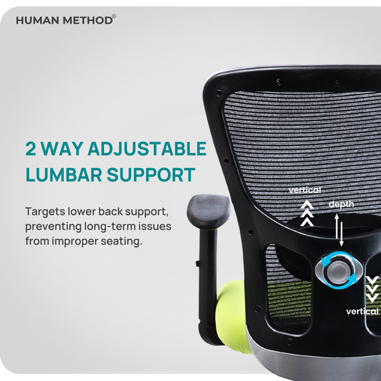 HUMAN METHOD VIBE PLUS ERGONOMIC MID BACK REVOLVING OFFICE CHAIR - GREEN