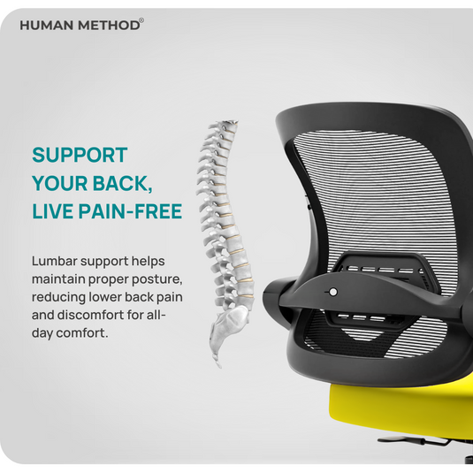 HUMAN METHOD BLOSSOM ERGONOMIC MID BACK REVOLVING OFFICE CHAIR - BLACK - GREEN