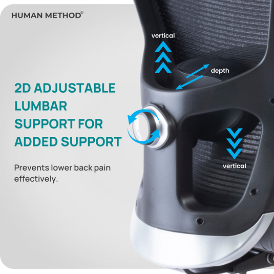 HUMAN METHOD VIBE PRO ERGONOMIC HIGH BACK REVOLVING OFFICE CHAIR - GREY