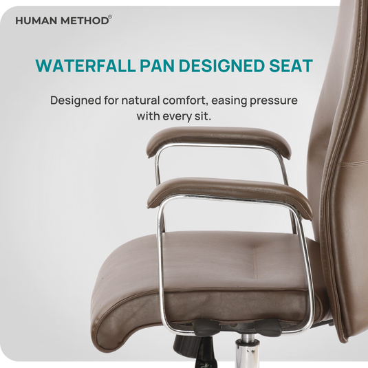 HUMAN METHOD ACCORD PREMIUM MID BACK REVOLVING OFFICE CHAIR - BROWN
