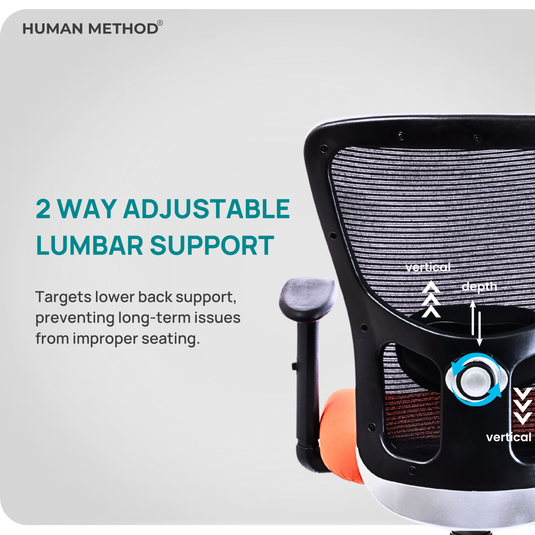 HUMAN METHOD VIBE PLUS ERGONOMIC MID BACK REVOLVING OFFICE CHAIR - ORANGE