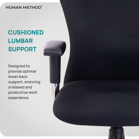 HUMAN METHOD VINTAGE (ELEGANCE) ERGONOMIC MID BACK REVOLVING OFFICE CHAIR - JET BLACK