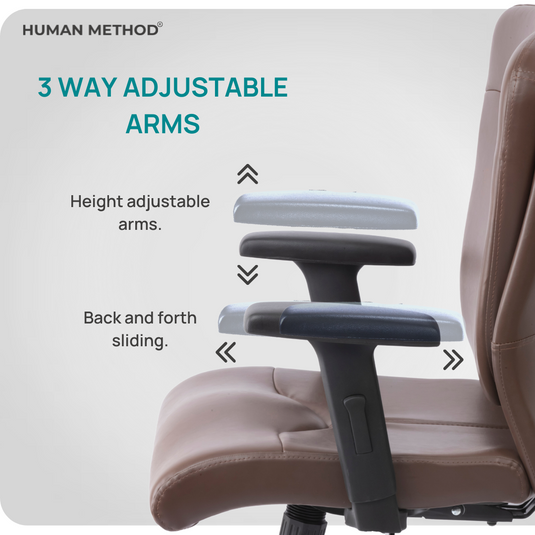 HUMAN METHOD PROMPT HIGH BACK REVOLVING CHAIR (ELEGANCE) - BROWN