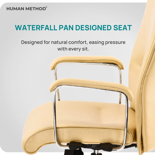 HUMAN METHOD ACCORD PREMIUM SUPER HIGH BACK REVOLVING OFFICE CHAIR - BEIGE