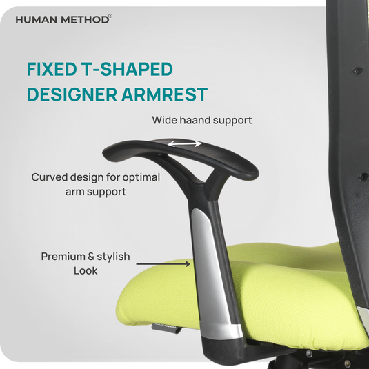 HUMAN METHOD VIBE ELITE ERGONOMIC MID BACK REVOLVING OFFICE CHAIR - FLUORESCENT GREEN