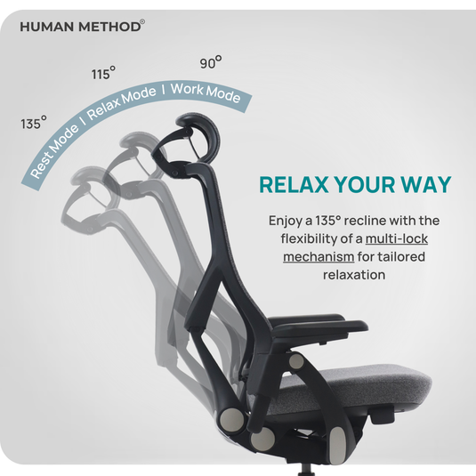 HUMAN METHOD GRAVITY HIGH BACK REVOLVING CHAIR -BLACK