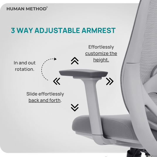 HUMAN METHOD ZYRA HIGH BACK REVOLVING CHAIR - GREY
