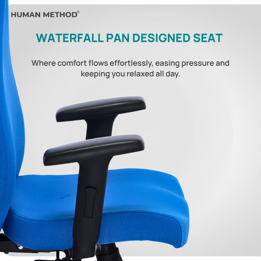 HUMAN METHOD SUPREMO ERGONOMIC SUPER HIGH BACK REVOLVING CHAIR - BLUE