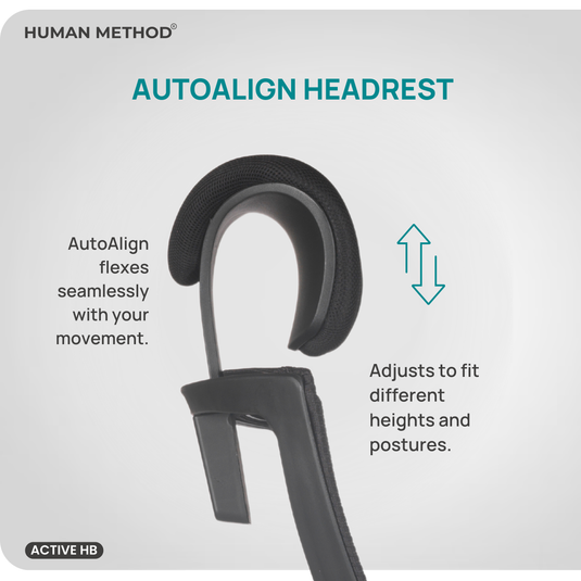 HUMAN METHOD ACTIVE PREMIUM ERGONOMIC HIGH BACK REVOLVING OFFICE CHAIR - JET BLACK - CRYSTAL TEAL