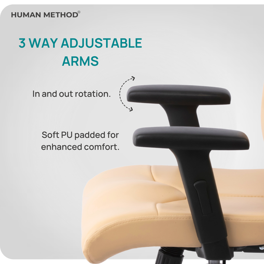 HUMAN METHOD PROMPT MID BACK REVOLVING CHAIR (ELEGANCE) - BEIGE
