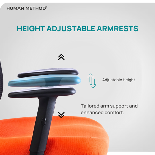 HUMAN METHOD VIBE PLUS ERGONOMIC MID BACK REVOLVING OFFICE CHAIR - ORANGE