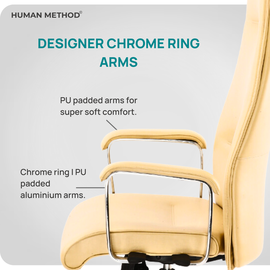 HUMAN METHOD ACCORD PREMIUM MID BACK REVOLVING OFFICE CHAIR - BEIGE