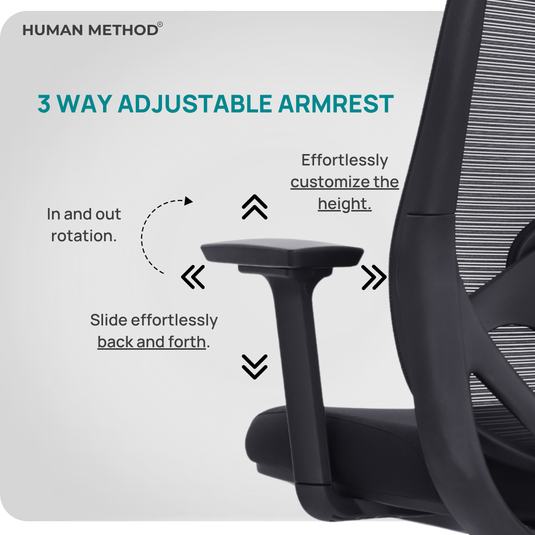 HUMAN METHOD ZYRA HIGH BACK REVOLVING CHAIR - JET BLACK