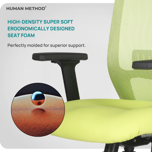 HUMAN METHOD AMAZE ERGONOMIC MID BACK REVOLVING OFFICE CHAIR - GREEN