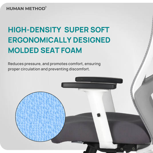HUMAN METHOD SIENA PRO ERGONOMIC MID BACK REVOLVING OFFICE CHAIR - PLATINUM GREY