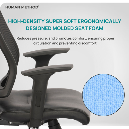 HUMAN METHOD ULTIMA (PREMIUM) HIGH BACK REVOLVING CHAIR - JET BLACK