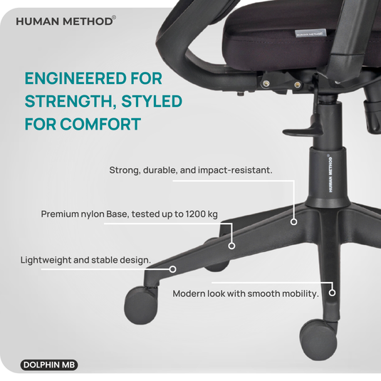 HUMAN METHOD DOLPHIN MID BACK ERGONOMIC REVOLVING OFFICE CHAIR