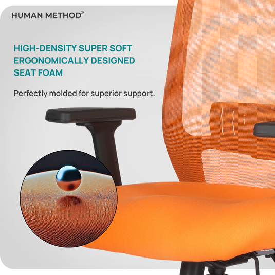 HUMAN METHOD AMAZE ERGONOMIC MID BACK REVOLVING OFFICE CHAIR - ORANGE