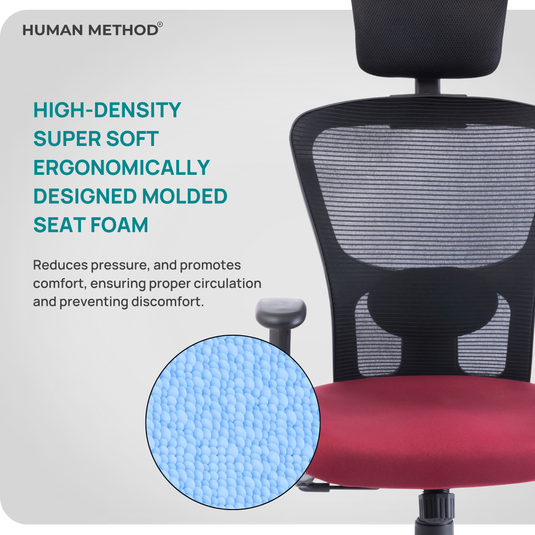 HUMAN METHOD VIBE PRO ERGONOMIC HIGH BACK REVOLVING OFFICE CHAIR - MAROON