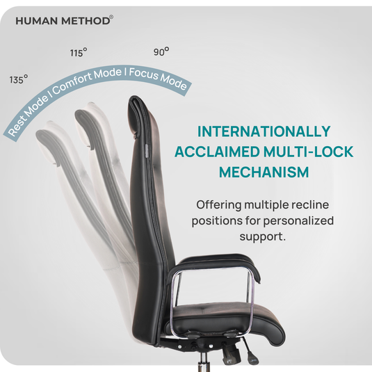 HUMAN METHOD ACCORD PREMIUM SUPER HIGH BACK REVOLVING OFFICE CHAIR - RICH BLACK