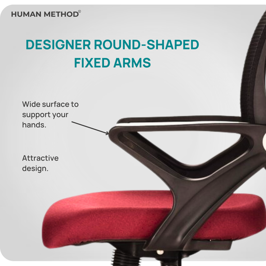 HUMAN METHOD BLOSSOM ERGONOMIC MID BACK REVOLVING OFFICE CHAIR - BLACK - MAROON