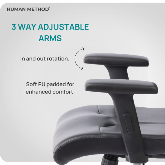 HUMAN METHOD PROMPT MID BACK REVOLVING CHAIR (ELEGANCE) - BLACK
