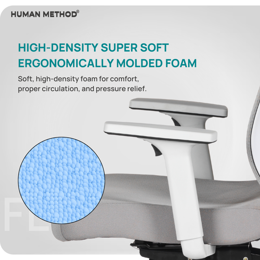 HUMAN METHOD FLORIDA PRO PREMIUM ERGONOMIC HIGH BACK REVOLVING OFFICE CHAIR - PLATINUM GREY
