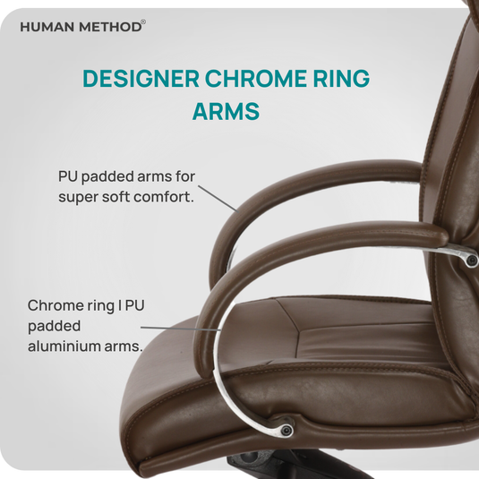 HUMAN METHOD OPERA HIGH BACK REVOLVING CHAIR (PREMIUM) - BROWN