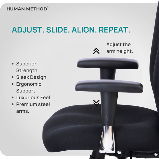HUMAN METHOD VINTAGE (ELEGANCE) ERGONOMIC MID BACK REVOLVING OFFICE CHAIR - JET BLACK