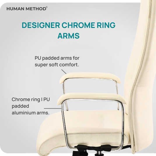 HUMAN METHOD ACCORD PREMIUM MID BACK REVOLVING OFFICE CHAIR - WHITE