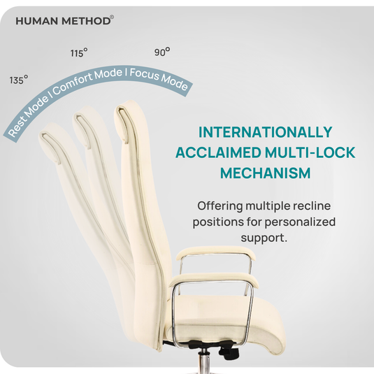 HUMAN METHOD ACCORD PREMIUM SUPER HIGH BACK REVOLVING OFFICE CHAIR - WHITE