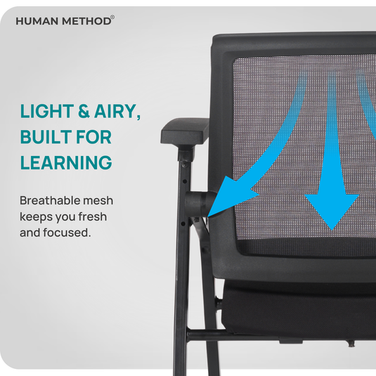 HUMAN METHOD FLEXI TRAINING CHAIR - WITH WRITING PAD AND WITHOUT WHEELS