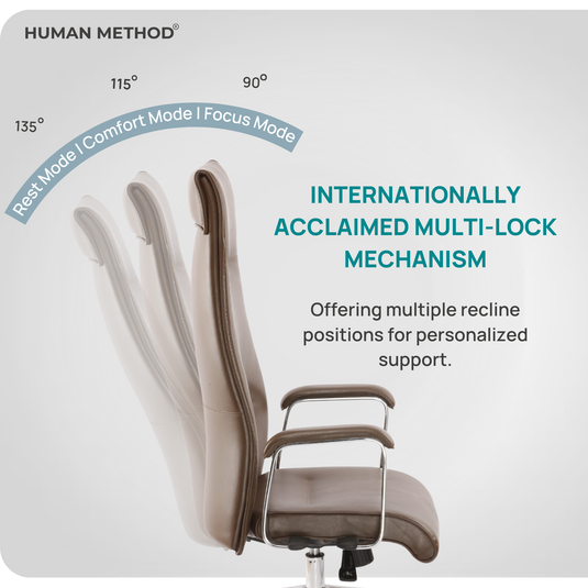 HUMAN METHOD ACCORD PREMIUM SUPER HIGH BACK REVOLVING OFFICE CHAIR - BROWN