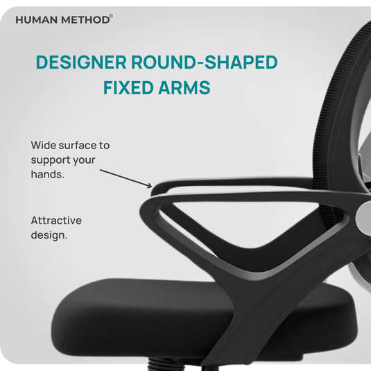 HUMAN METHOD BLOSSOM ERGONOMIC MID BACK REVOLVING OFFICE CHAIR - BLACK