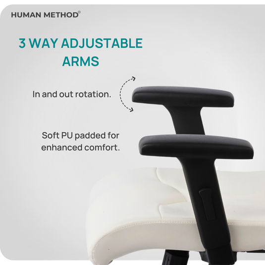 HUMAN METHOD PROMPT HIGH BACK REVOLVING CHAIR (ELEGANCE) - WHITE